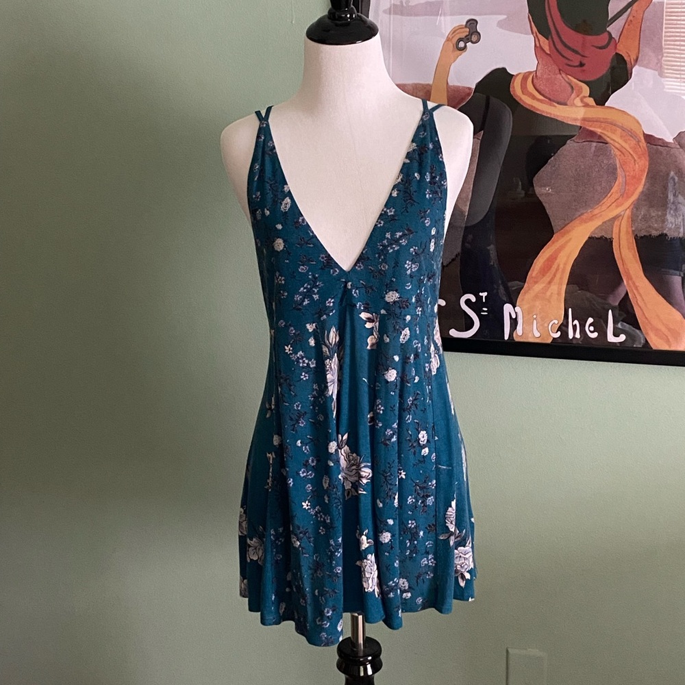 Kimchi Blue Urban Outfitters Turquoise Boho Print Strap Tank Small